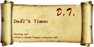 Deák Timon névjegykártya